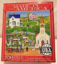 CEACO 550 Pc Jigsaw Puzzle “Made in America” Strawberry Sunday 20" x 20" #2359