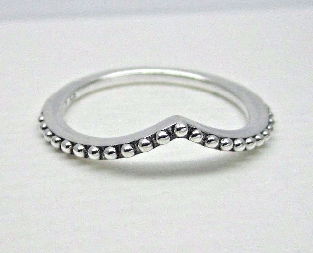 PANDORA Beaded Wish Band Ring Chevron 