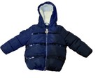 DKNY Coat Girl 3T Hooded Puffer Jacket Navy Blue Sequins — photo 1