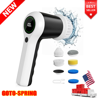 Cordless Electric Spin Scrubber 2 Speed Cleaning W/ Replaceable Head Window NEW