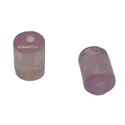 Kunzite Premium Hexagon Tube Beads | Pink | 8x12mm | 2 Beads |