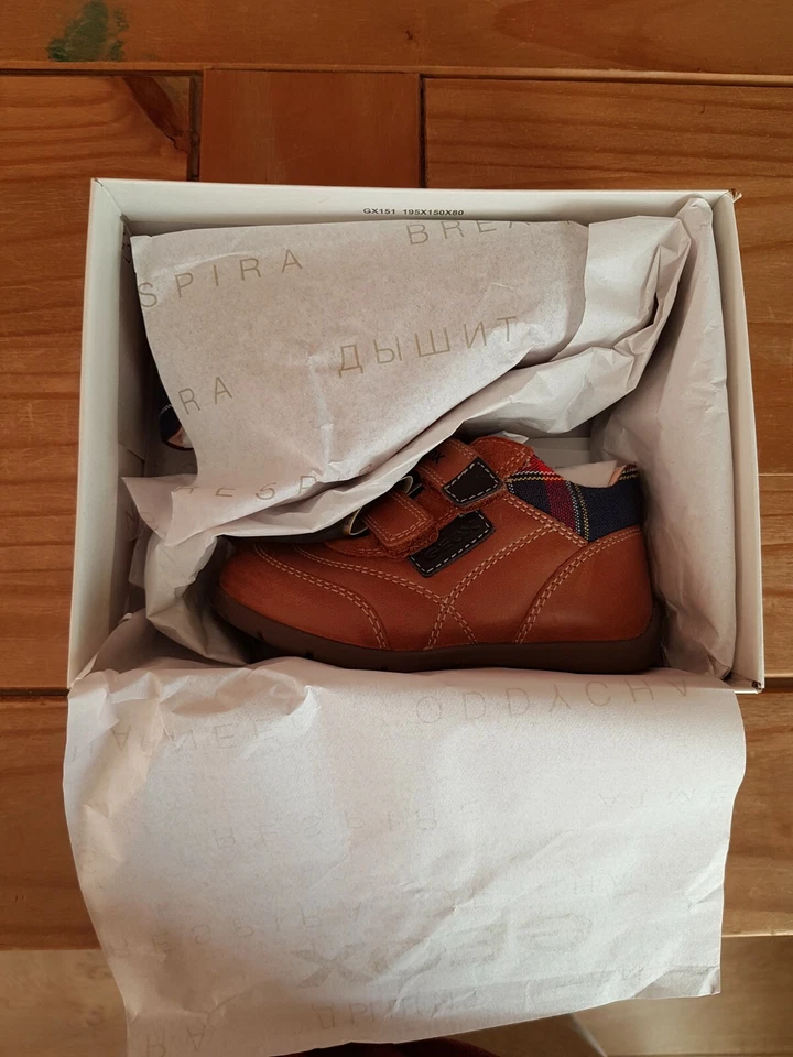 Geox Baby Boy's B Kaytan A First Walker Shoe, (Brandy), 5 Child UK (22 EU) — 第 3/4 张图片