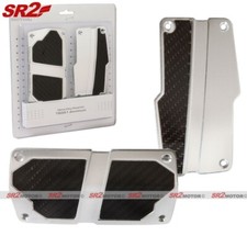 Universal Racing Carbon Fiber Chrome 2pcs Racing Pedal Pad Set Automatic At