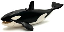Lego New Black Whale Orca w/ Molded White Spo...