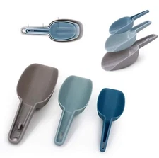 Set of 3 Plastic Ice Scoops Multipurpose Kitchen Bar Scoops for Flour Powders