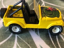 Rare 1981 Hot Wheels Diecast Yellow Jeep CJ-7 Snake Cobra Real Riders #9543