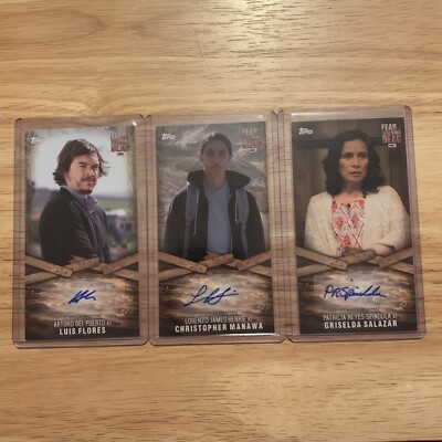 2017 Topps Fear Walking Dead Spindola & Henry & Flores Autographs Lot of 3