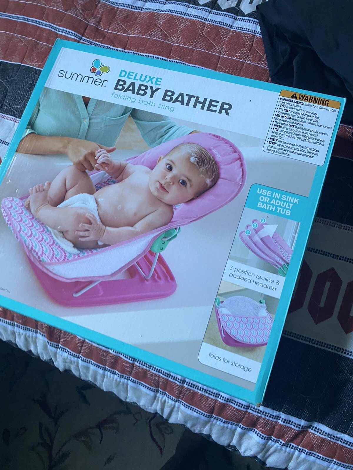 Summer infant deluxe baby bather(pink) Folding Bath Sling