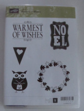 NOP Stampin' Up Warmest of Wishes Unmounted Rubber Stamp Set 122672 - 5 Stamps