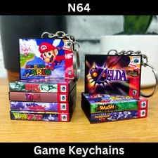 Mini N64 Game Case Keychains, Nintendo Miniature Case Cover, N64 Retro Gaming