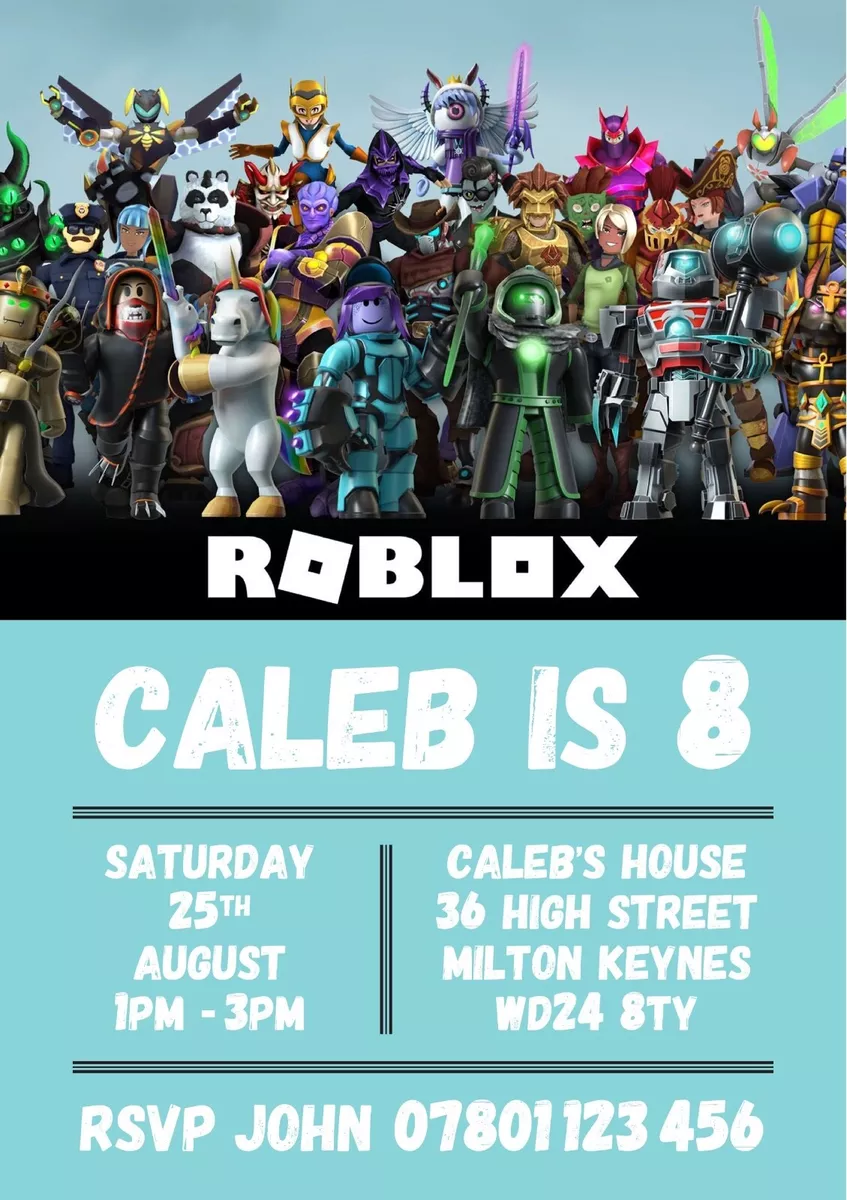 10 FREE Roblox Girl Invitations Templates for Birthdays