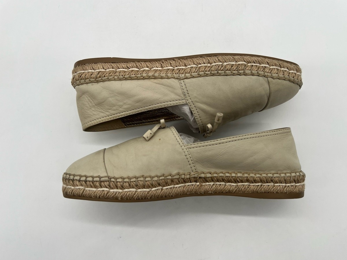 Prada Women Size 38 US 7.5 Beige Leather Espadrilles Casual  display picture 3