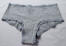 Victoria's Secret Women's Cotton Lace-Waist Cheeky Panty DH3 Gray Large NWT