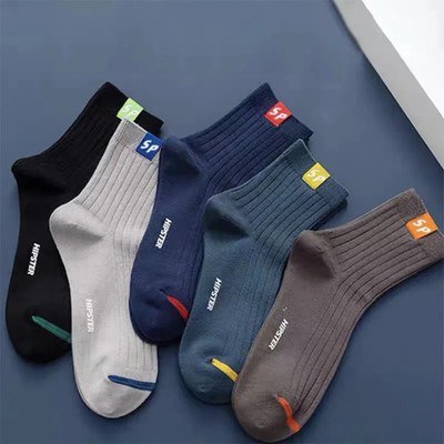 5 Pairs Mens Letters SP Middle Tube Socks Spring and Summer Shallow Low Top Spor