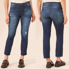 Democracy Women's "Ab"solution  HR Distressed Blue Denim Skinny Jeans Blue 6 NWT