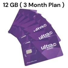 Ultra Mobile Prepaid $29 ( 3 Months ) 12 GB 1 Month Plan With Sim Card Or Esim