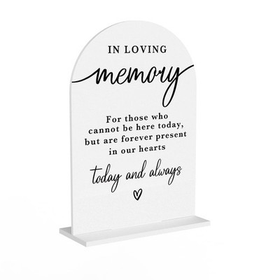 Minimalist Acrylic Wedding Sign, Arch Calligraphy Table Top Sign for Reception