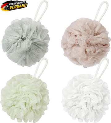 Duschschwamm 4er Pack Peeling Körper Schwamm mit Aufhänger langlebig für alle Ha