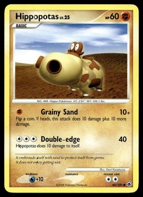 Hippopotas Majestic Dawn Common 66/100 2008 Pokemon TCG