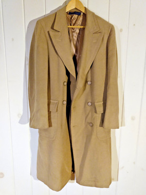 Vintage Brooks Brothers Mens Size 39 Camel Hair Double-Breasted Polo Overcoat