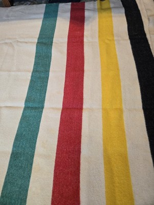 Vintage Orange Label 1930? Hudson Bay Wool 4 Point Blanket