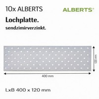 10X Alberts Lochplatten Nagelplatten Holzbau Sendzimirverzinkt. Lxb 400X120 Mm