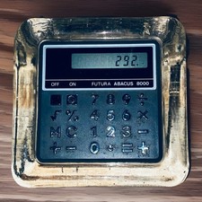 Vintage Crystal Glass Paperweight With Removable Calculator Tested Works 1970s