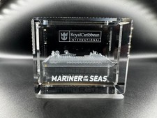 Royal Caribbean Crown Anchor Mariner of the Seas 3D Crystal Block w/Box