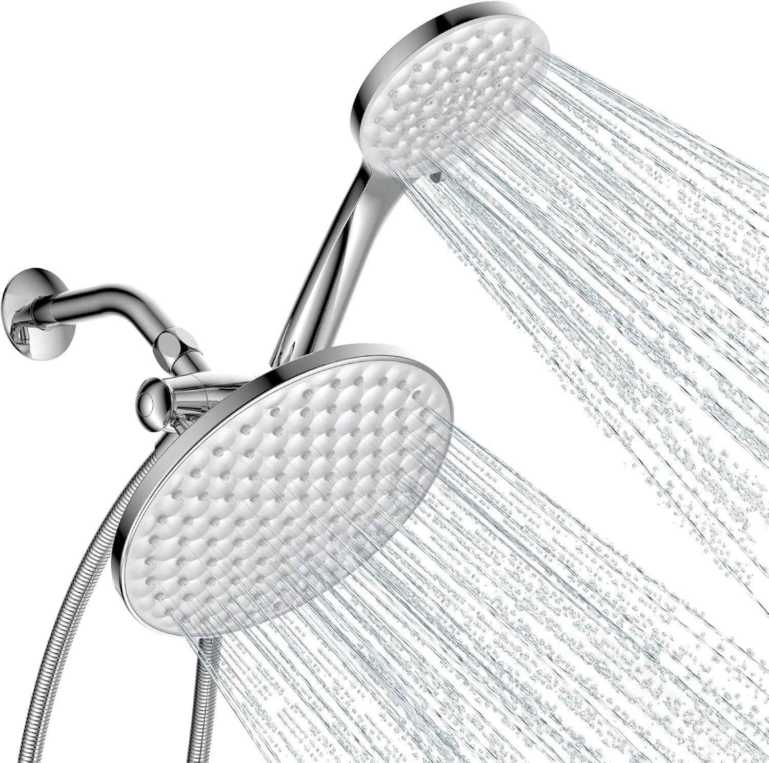 dual shower head with handheld combo,8.6 inch Rainfall showerhead,6 settings han