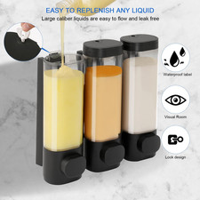 Shampoo and Conditioner Dispenser,Shower Soap Dispenser Wall Mounted No Drill...