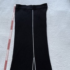 ZARA Damen Maxirock Strick gerippt Schwarz Gr...
