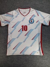 Lionel Messi Argentina #10 Soccer Jersey Men’s 26 White Blue Red Graphic (Stain)