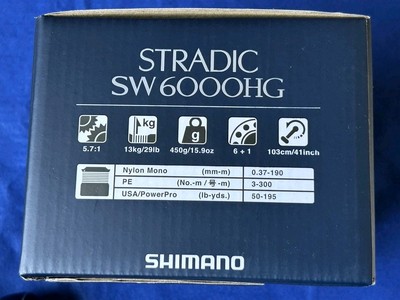 Stradic SW 6000HG Shimano 24 unused New Salt Spinning Reel Ship