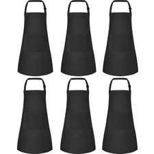 6 Pack Kids Aprons with 2 Pockets  Adjustable Chef Aprons for Cooking Crafts