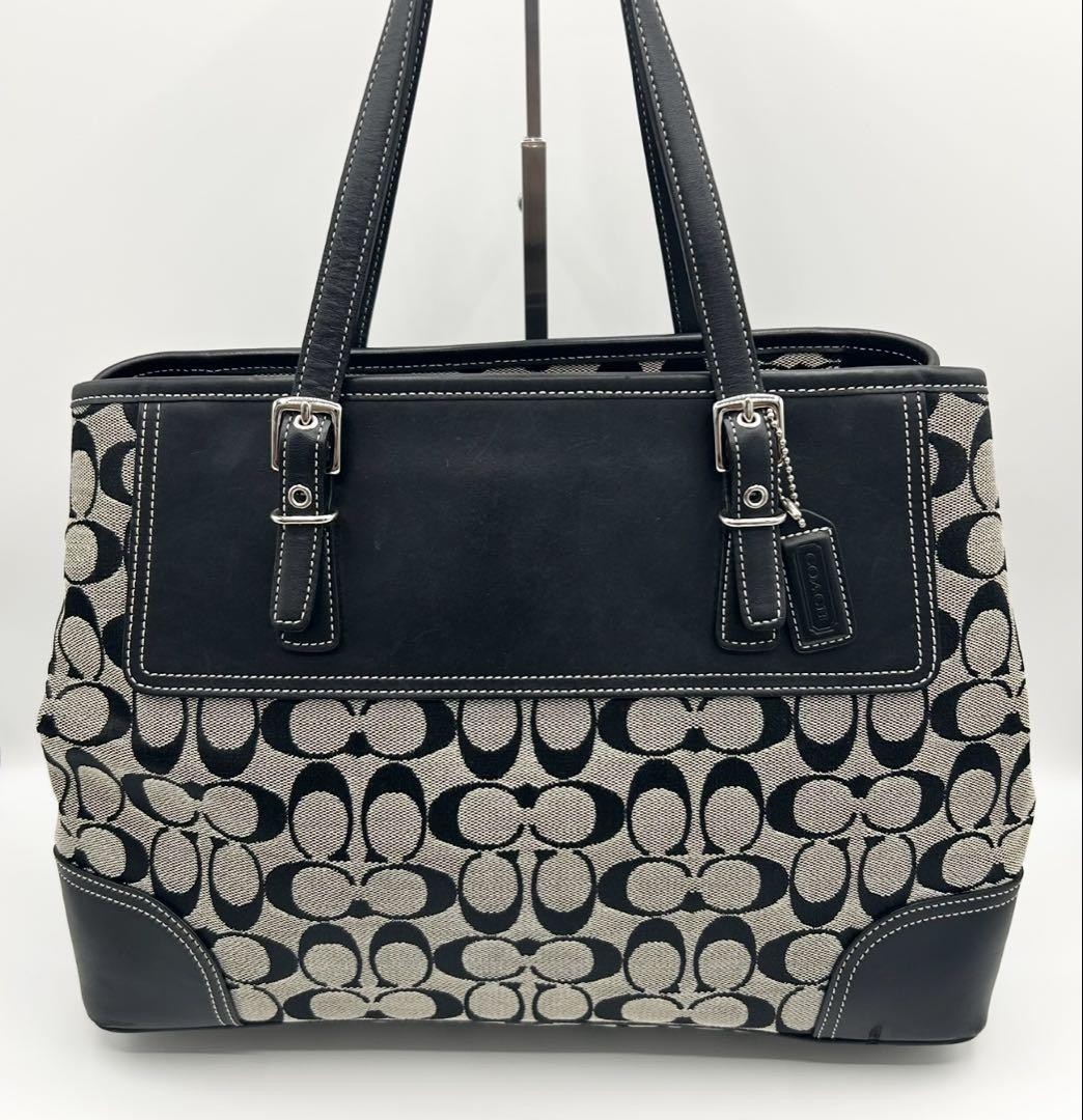COACH Signature Handbag Leather e