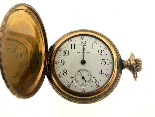 Antique Waltham Pocket Watch Grade 115 15J 0s Gold Filled Case For Repair