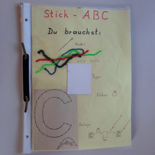 Selbsterstelltes Stick-ABC, Schulung der Fein...
