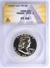 1956 TYPE 2 PROOF FRANKLIN HALF DOLLAR ANACS PF66 7765844
