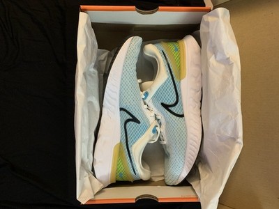 Nike React Miler 3 White/Black Chlorine Blue Vivid Sulfur DD0490-100 Men Size 10