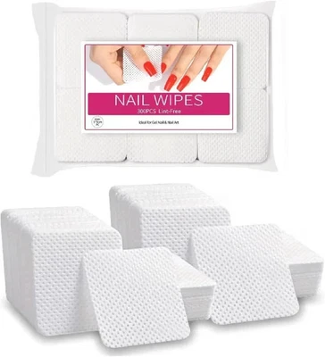 300 Pack Lint Free Nail Wipes Cotton Pads for Gel Polish Makeup Remover Prep
