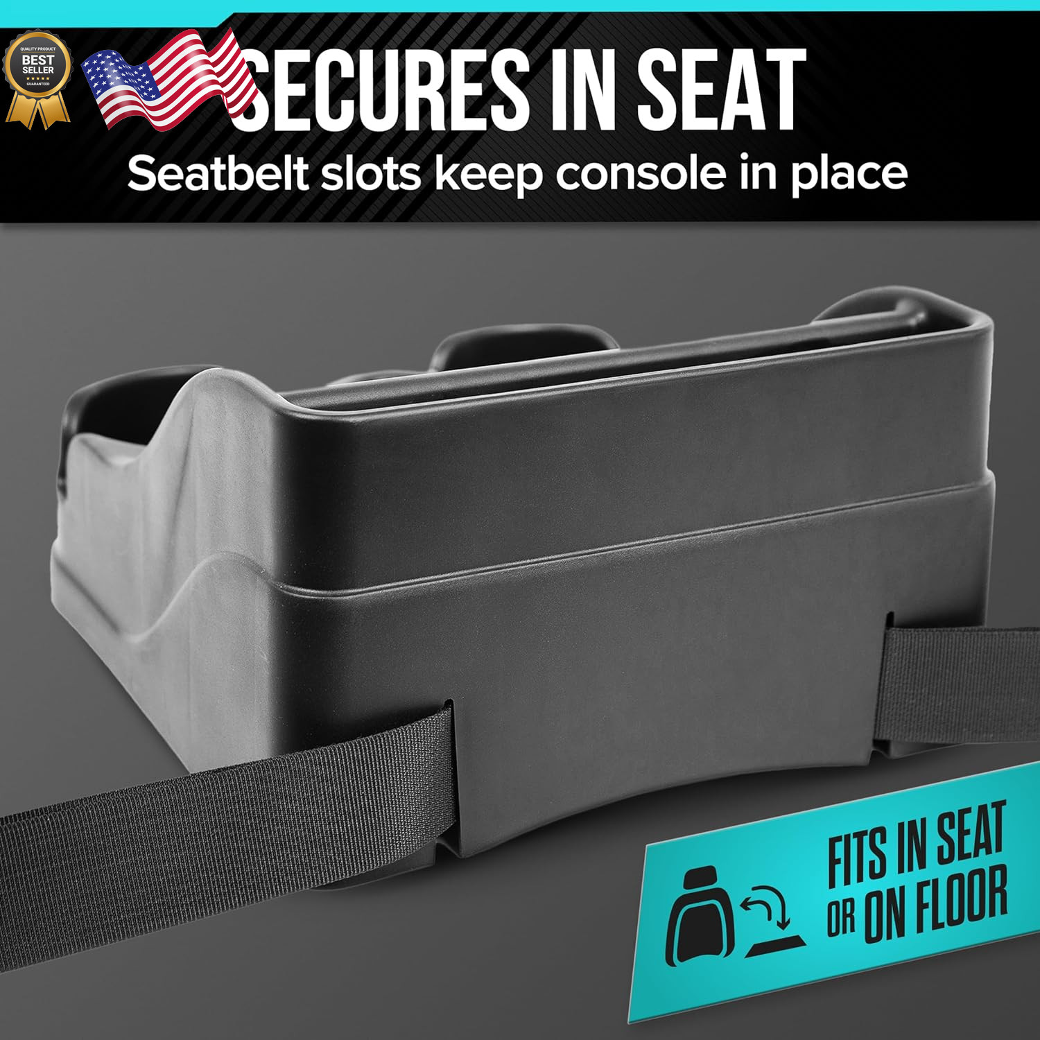 Small Center Console for Cars Trucks Minivans SUVs Vehicle Organizer Cup Holders