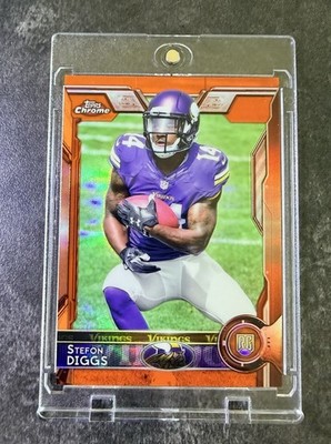 Stefon Diggs 2015 Topps Chrome #148 Orange Refractor RC Rookie Comes With Case