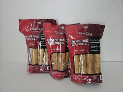 3 Packs Canine Chews By Summma Rawhide Free Dura Rolls Dogs Treats Peanut Butter