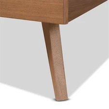 Baxton Studio Takeo Transitional Ash Walnut Finished Wood Full Size Platform Bed