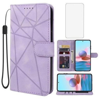 Case for Redmi Note 10/Redmi Note 10S/Note 11SE/Poco M5S Wallet Case with Tem...