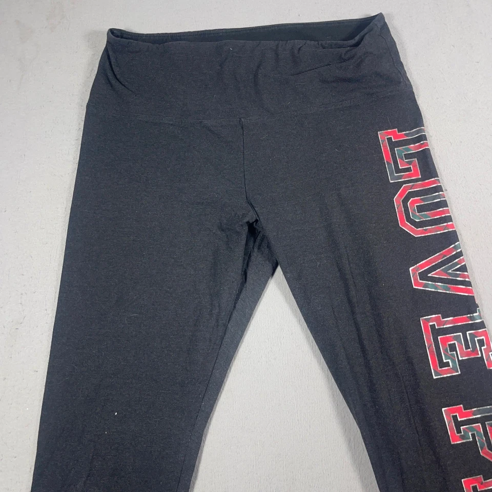 Victoria's Secret PINK Leggings Women XXL Black Love Pink High Rise Stretch - Image 2 of 4