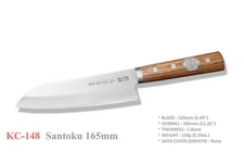 Kanetsune Seki Japan KC-148 Santoku High Carbon 165mm Kitchen Cutlery Knife