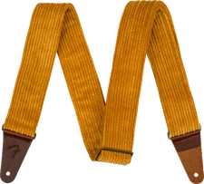 Genuine Fender Corduroy Guitar Strap, Blaze Gold, 2" Wide
