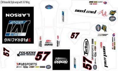 Kyle Larson Themed Custom Works RC Sprint Car Wrap with Gloss Laminate