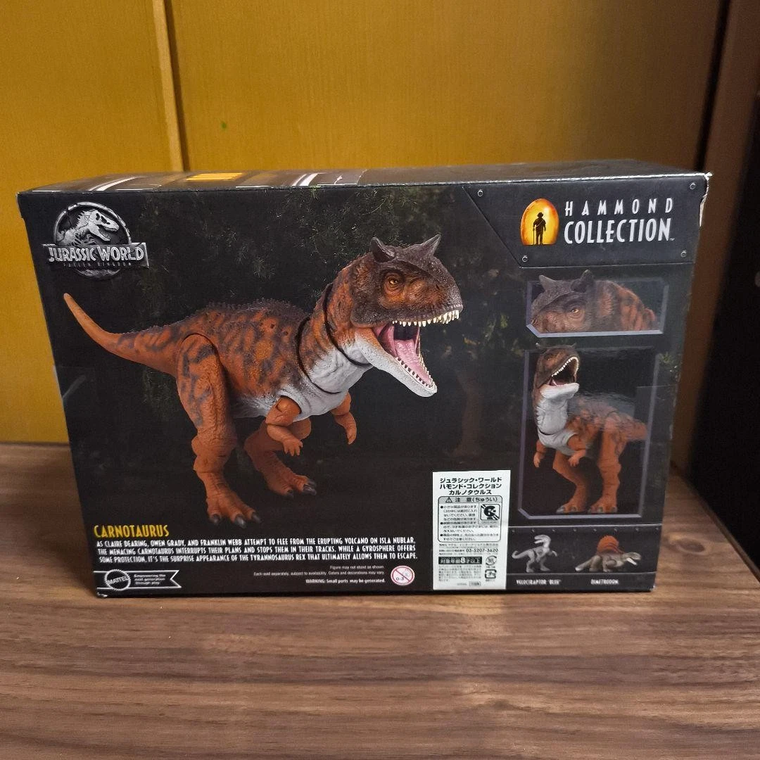 Mattel Jurassic World Collection Hammond Carnotaurus Grote dinosaurusfiguur uit de film Fallen Kingdom, speelgoed in HTK44 kwaliteit